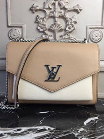louis vuitton original calfskin mylockme bb bag M51424 apricot&white