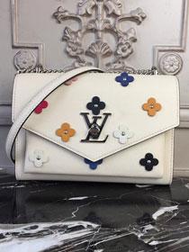 louis vuitton original calfskin mylockme bb bag M53080 white