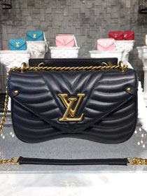 2018 louis vuitton original calfskin new wave chain bag mm M51498 black