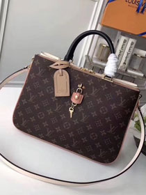 2018 louis vuitton original monogram canvas Millefeuille tote bag M44255 Khaki