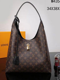 2019 louis vuitton original monogram canvas flower hobo bag M43545 black