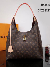 2018 louis vuitton original monogram canvas flower hobo bag M43546 beige