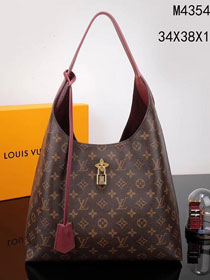 2018 louis vuitton original monogram canvas flower hobo bag M43547 bordeaux