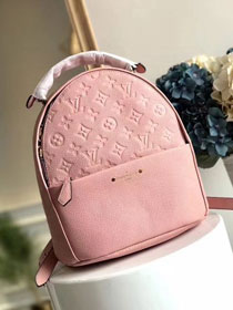 2018 louis vuitton original monogram empreinte Sorbonne backpack M44019 pink