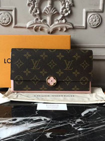2018 louis vuitton original monogram flore wallet M64585 pink