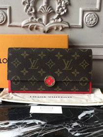 2018 louis vuitton original monogram flore wallet M64585 red