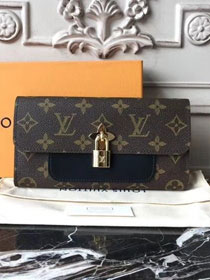 2018 louis vuitton original monogram flower wallet m62577 black