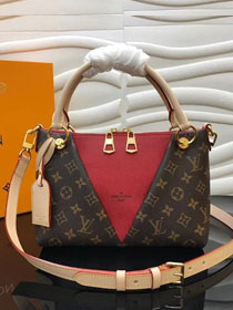 2018 louis vuitton original monogram v tote BB M43966 wine red