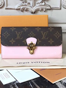 2018 louis vuitton original patent leather cherrywood wallet M61719 pink