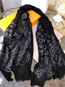 2018 louis vuitton top quality scarf L118 black