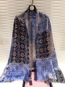 2018 louis vuitton top quality scarf L201 blue