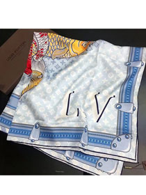 2018 louis vuitton top quality scarf L228 light blue