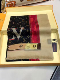 2018 louis vuitton top quality scarf L275 apricot&black