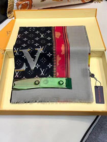 2018 louis vuitton top quality scarf L275 grey&black