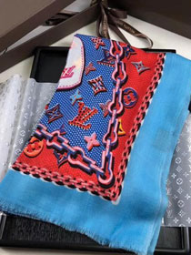 2018 louis vuitton top quality scarf L306 blue&red