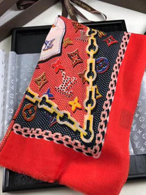 2018 louis vuitton top quality scarf L306 red