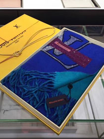 2018 louis vuitton top quality scarf L311 blue