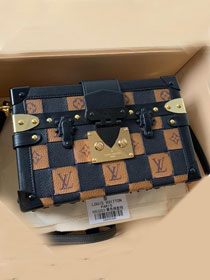 2019 Louis vuitton original damier tressage petite malle handbag M53253 black