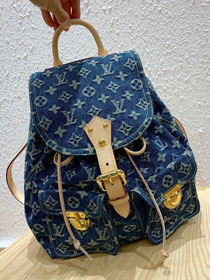 Louis vuitton original denim backpack M44460 blue