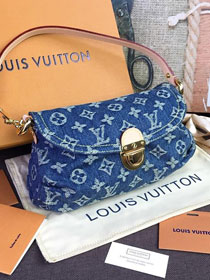 Louis vuitton original denim handbag M44471 blue