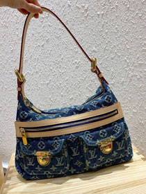 Louis vuitton original denim hobo bag M44464 blue