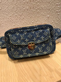Louis vuitton original denim waist bag M44466 blue