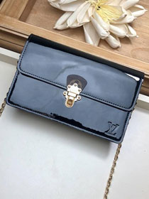 2019 louis vuitton original calfskin cherrywood chain wallet M63305 black