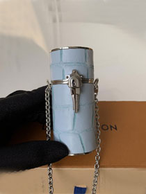 2019 louis vuitton original calfskin lipstick case MP2407 light blue