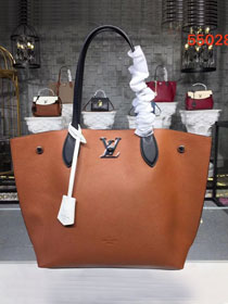 Louis vuitton original calfskin lockme cabas tote m55028 brown