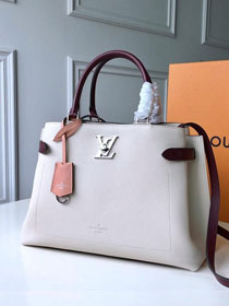 2020 louis vuitton original calfskin lockme day tote bag M53647 beige