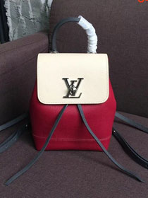 2019 louis vuitton original calfskin lockme mini backpack M54573 burgundy
