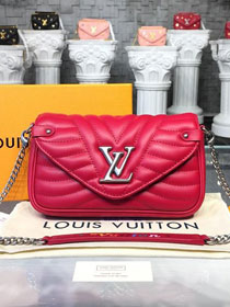 2019 louis vuitton original calfskin new wave chain pochette M63956 red
