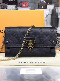 2019 louis vuitton original monogram empreinte chain wallet M63398 black
