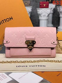 2019 louis vuitton original monogram empreinte chain wallet M63399 pink