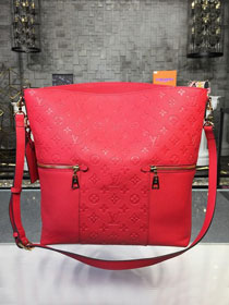 2019 louis vuitton original monogram empreinte melie hobo M44014 red