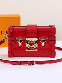 2019 louis vuitton original vernis calfskin petite malle M54181 red