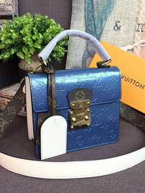 louis vuitton original vernis leather spring street bag m90373 blue
