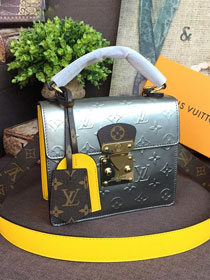 louis vuitton original vernis leather spring street bag m90376 silver