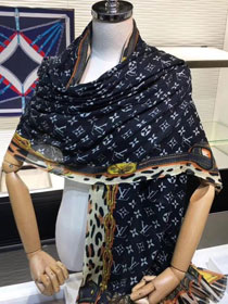 2019 louis vuitton top quality scarf L357 black