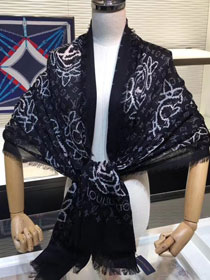 2019 louis vuitton top quality scarf L375 black
