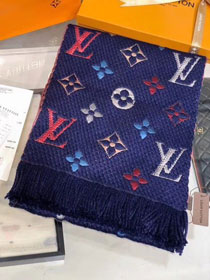 2019 louis vuitton top quality scarf L386 navy blue