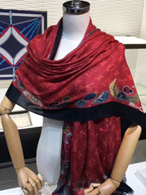 2019 louis vuitton top quality scarf L389 red