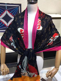 2019 louis vuitton top quality scarf L393 black