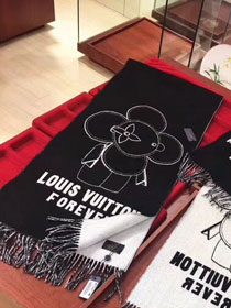2019 louis vuitton top quality scarf L404 black