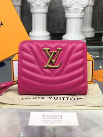 Louis Vuitton new wave zipped compact wallet m63789 rose red