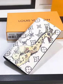 Louis vuitton calfskin leather multiple animals wallet M66025 white