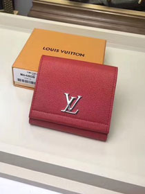 Louis vuitton calfskin lockme ii compact wallet M64308 red