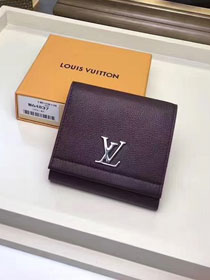 Louis vuitton calfskin lockme ii compact wallet M64837 purple