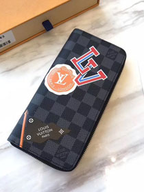 Louis vuitton damier ebene league zippy wallet n64443 black