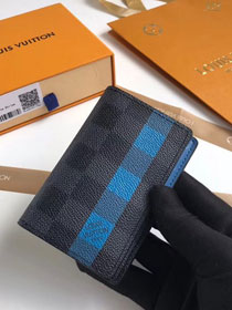 Louis vuitton damier graphite Pocket Organizer N60076 blue